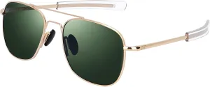 Men's Aviator Sunglasses American Army Military Pilot Polarized Sunglasses Bayonet Temples