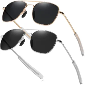 Men's Aviator Sunglasses American Army Military Pilot Polarized Sunglasses Bayonet Temples