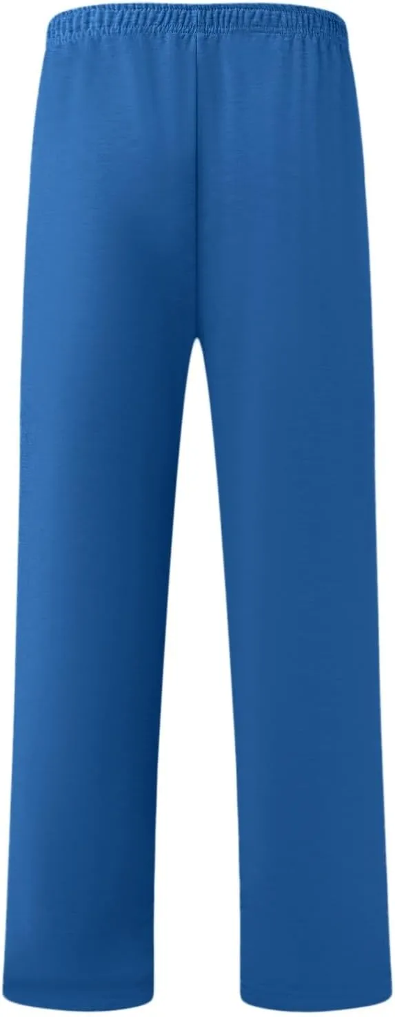 Men's Baggy Sweatpants Fleece Straight Leg Casual Pants Elastic Waist Athletic Workout Jogger Sweat Pants Fall Winter