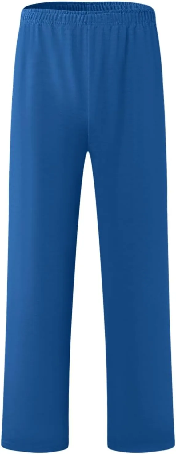 Men's Baggy Sweatpants Fleece Straight Leg Casual Pants Elastic Waist Athletic Workout Jogger Sweat Pants Fall Winter