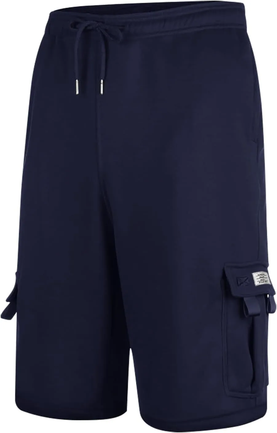 Mens Cargo Shorts Cotton Elastic Waist Casual Shorts Drawstring Athletic Shorts with Multi Pockets