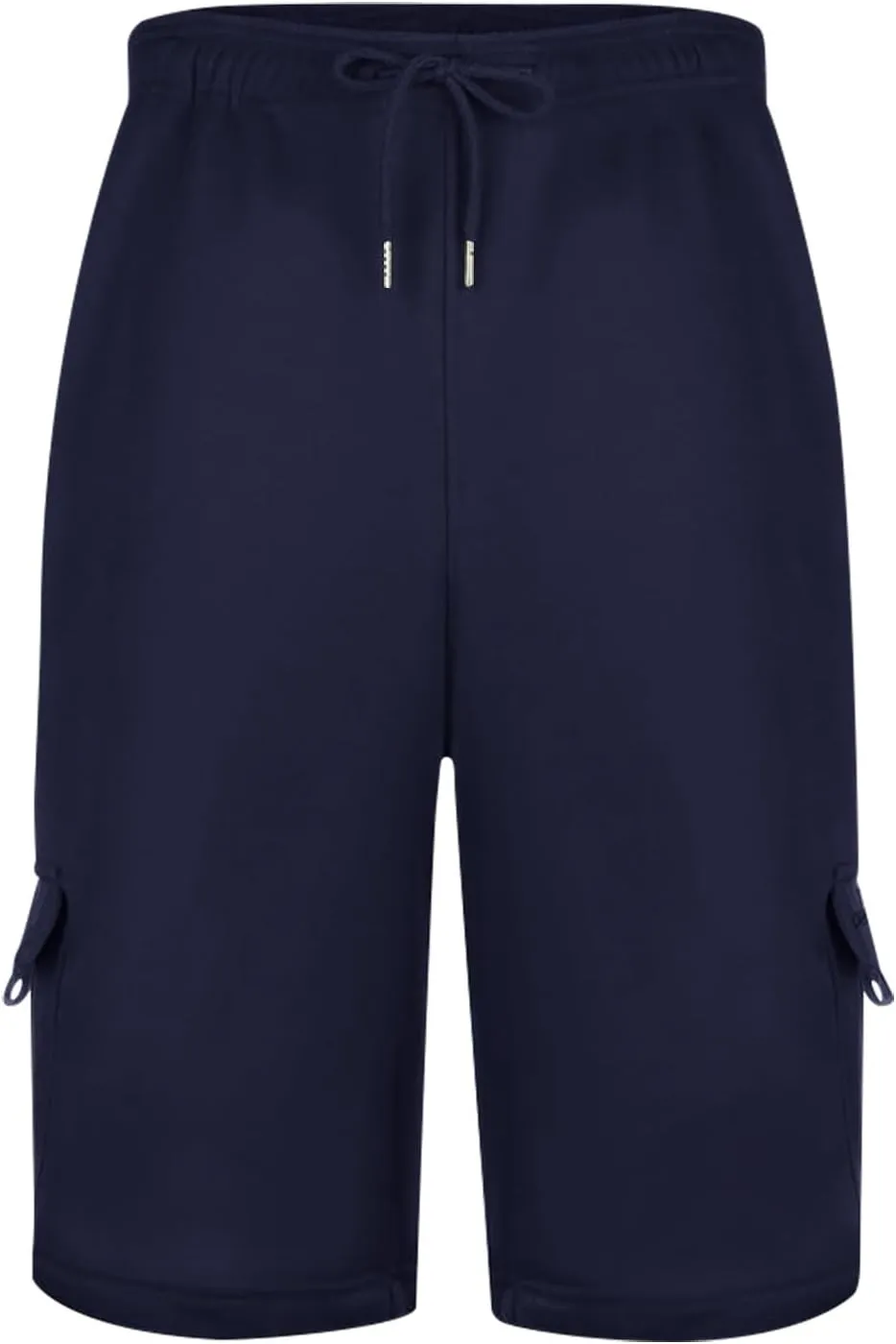 Mens Cargo Shorts Cotton Elastic Waist Casual Shorts Drawstring Athletic Shorts with Multi Pockets