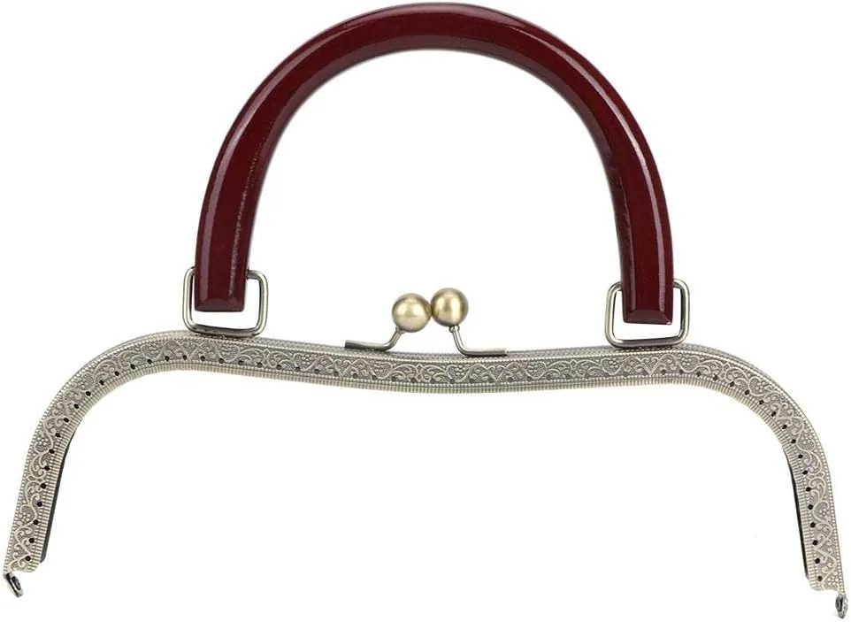 Metal Purse Frame Handle Bag Kiss Clasp Lock for DIY Craft Bag, Purse Making, Bag Making, 10'' x 7.7''
