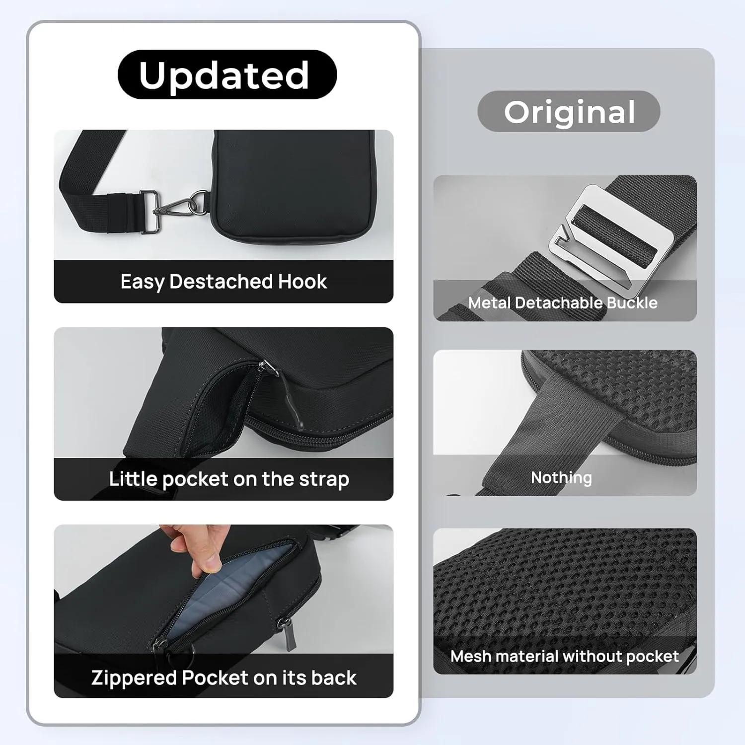 Mini Sling Bag for Women Men, Crossbody Bags Chest Bag Dual Pocket RFID Cell Phone Purse Travel Running Walking