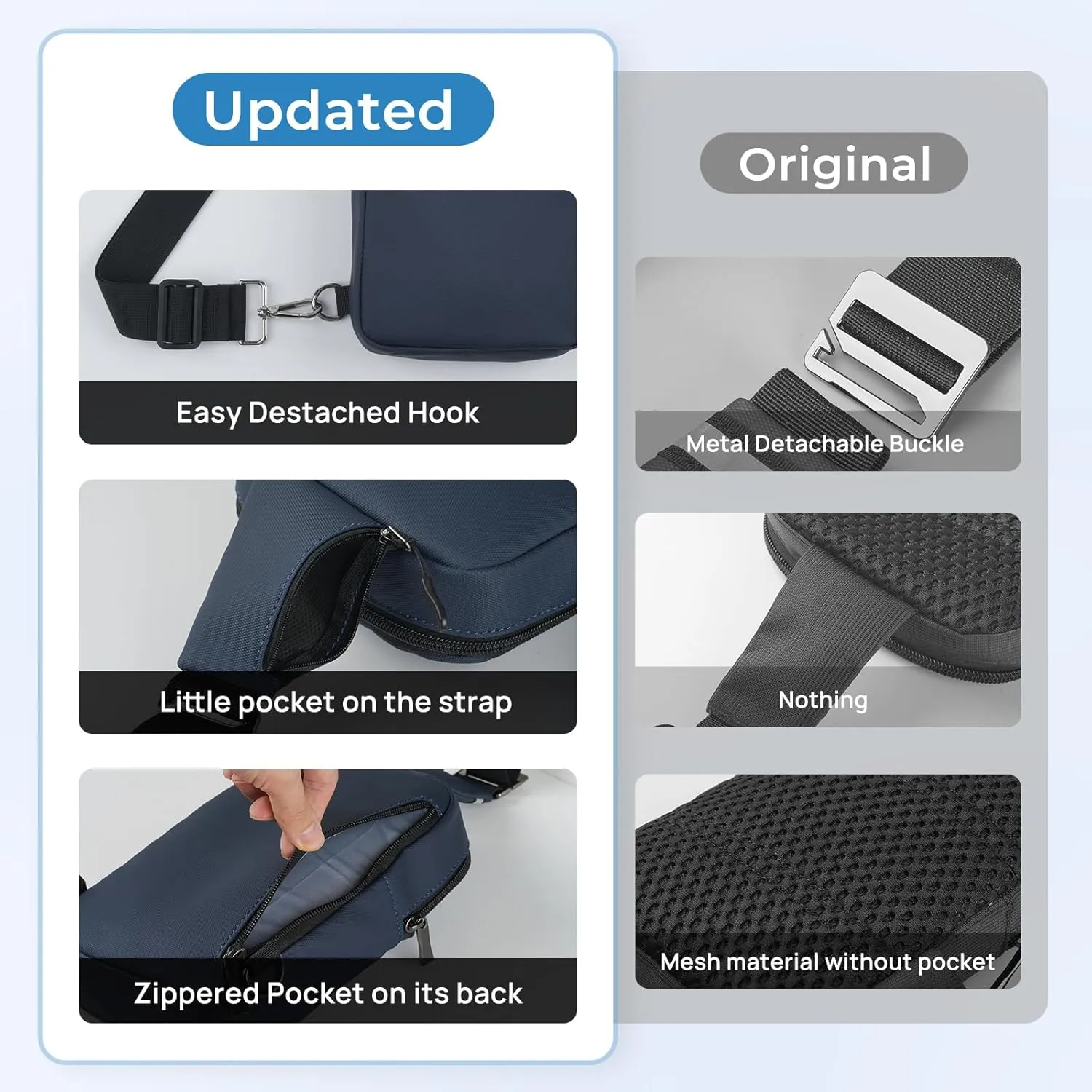 Mini Sling Bag for Women Men, Crossbody Bags Chest Bag Dual Pocket RFID Cell Phone Purse Travel Running Walking