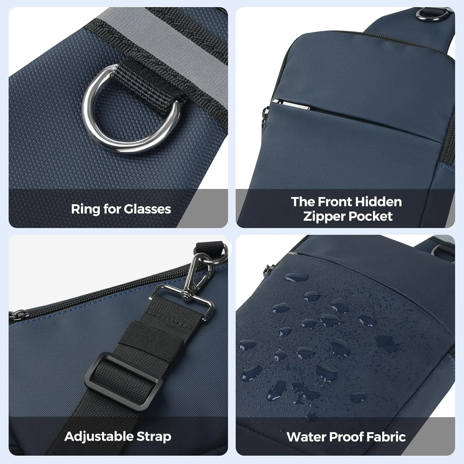 Mini Sling Bag for Women Men, Crossbody Bags Chest Bag Dual Pocket RFID Cell Phone Purse Travel Running Walking