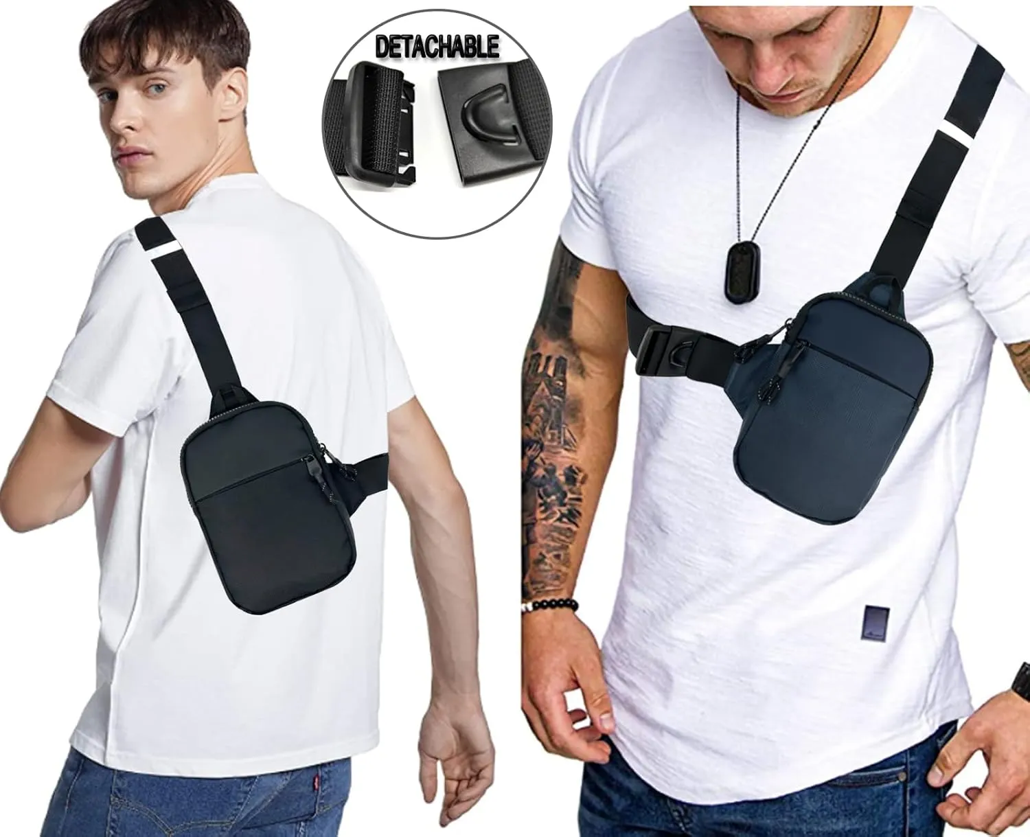 Mini Sling Bag Men Small Crossbody Bag Women Fanny Packs Casual Personal Pocket Bag Backpack Phone Chest Bag