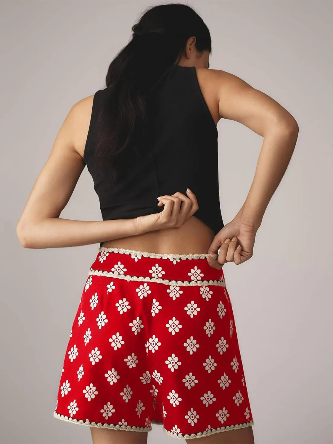 Mini Wrap Skirt Short for Women Flowy Bodycon Print Elastic Waist Fall Casual Beige Skort