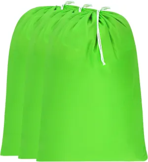 Miss Promation Travel Laundry Bag, Nylon Laundry Bag-Machine Washable Dirty Clothes Organizer with Drawstring，Easy Fit a Laundry Hamper or Basket 28" x 38" (Grass Green)