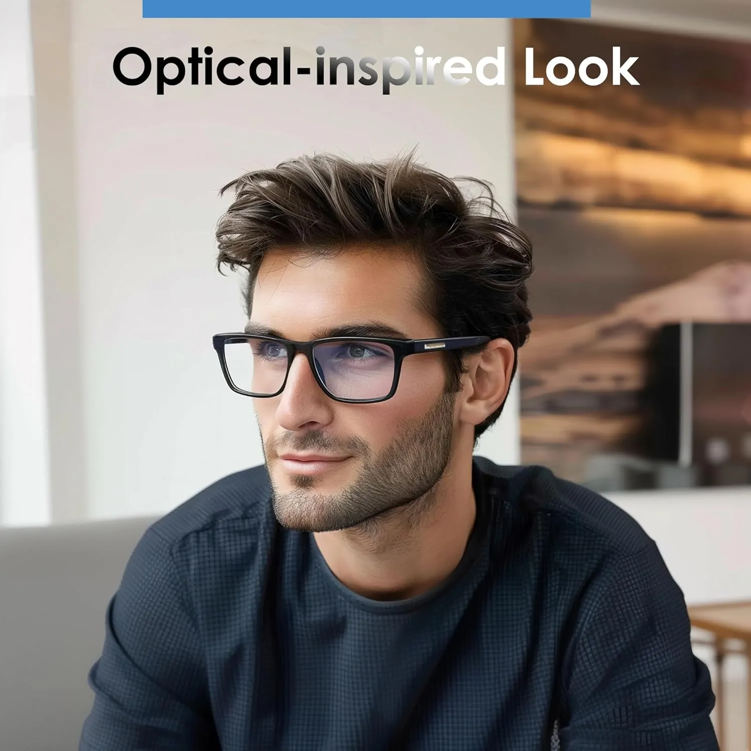 Missfive 2 Pack Multifocus Progressive Reading Glasses - Blue Light Blocking Anti UV/Eye Strain Multifocal Readers, Durable Metal Spring Hinge Stylish Eyewear for Near Workspace,1.25x