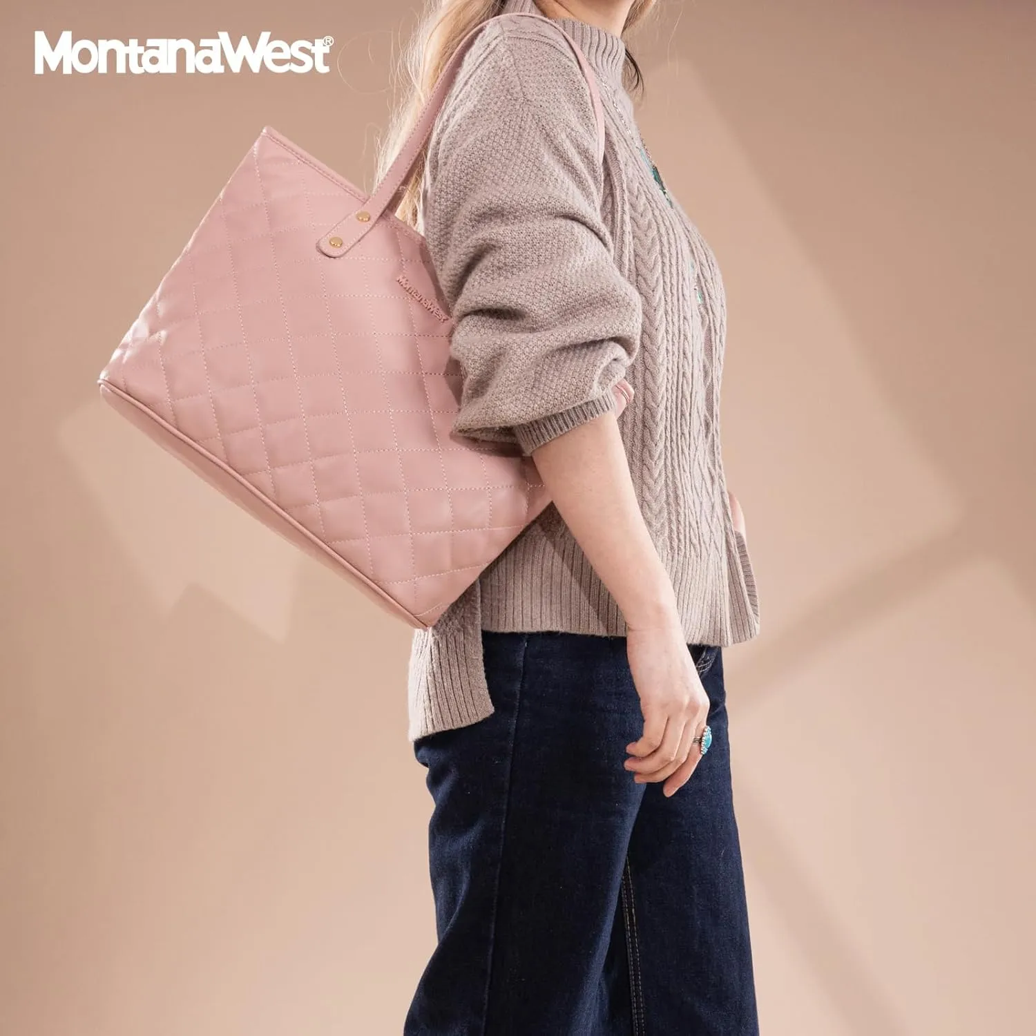 Montana West Quilted Handbag for Women Tote Purse Shoulder Bag Large Fashion Hobo Purse