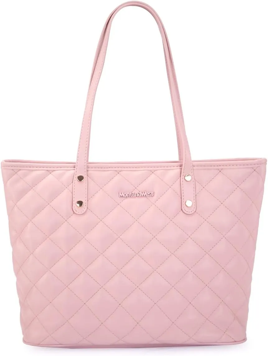 Montana West Quilted Handbag for Women Tote Purse Shoulder Bag Large Fashion Hobo Purse