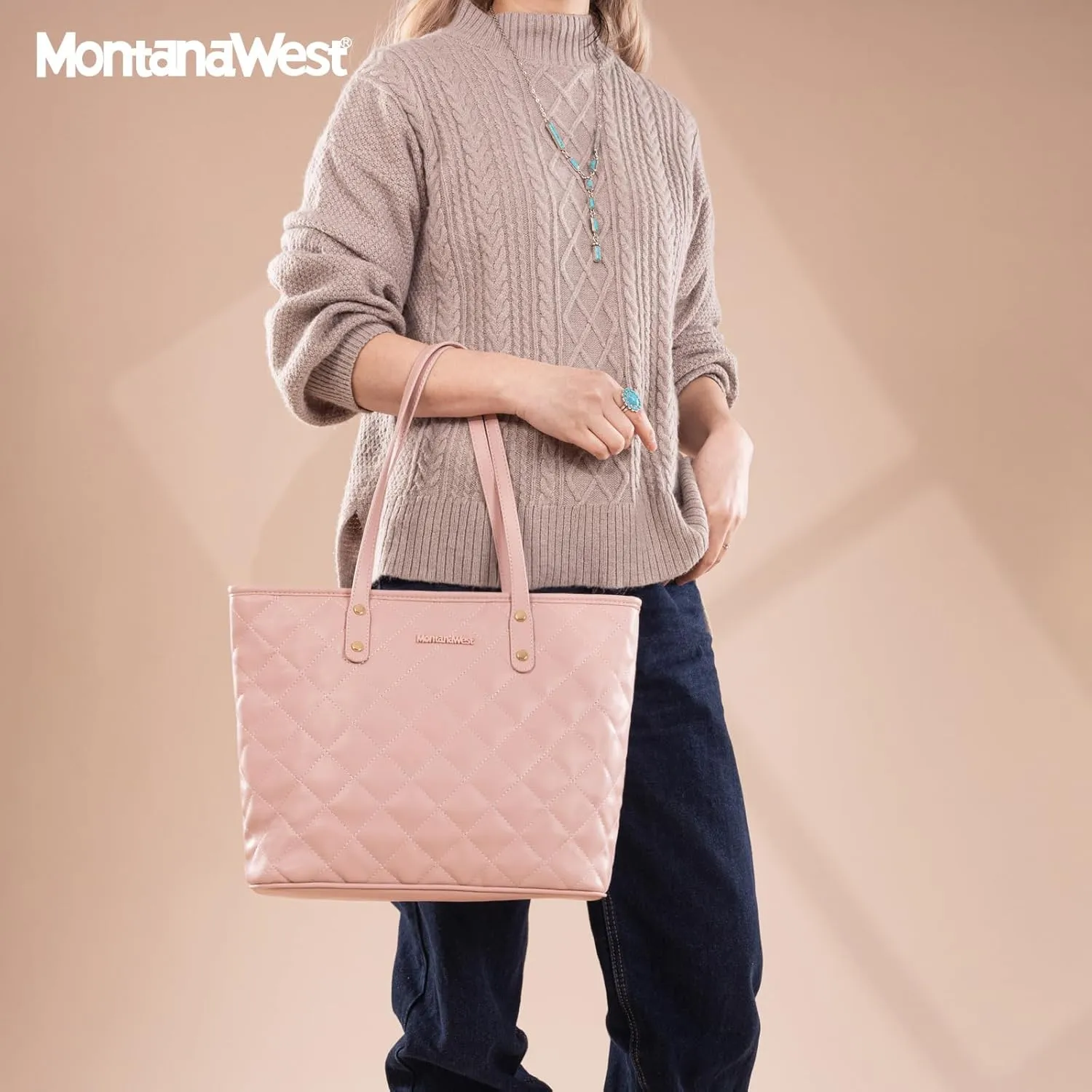 Montana West Quilted Handbag for Women Tote Purse Shoulder Bag Large Fashion Hobo Purse