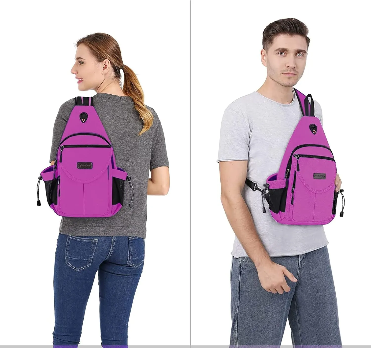 MOSISO Sling Backpack,Canvas Crossbody Hiking Daypack Bag with Anti-theft Pocket