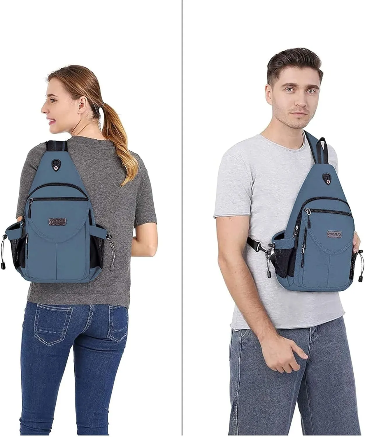 MOSISO Sling Backpack,Canvas Crossbody Hiking Daypack Bag with Anti-theft Pocket