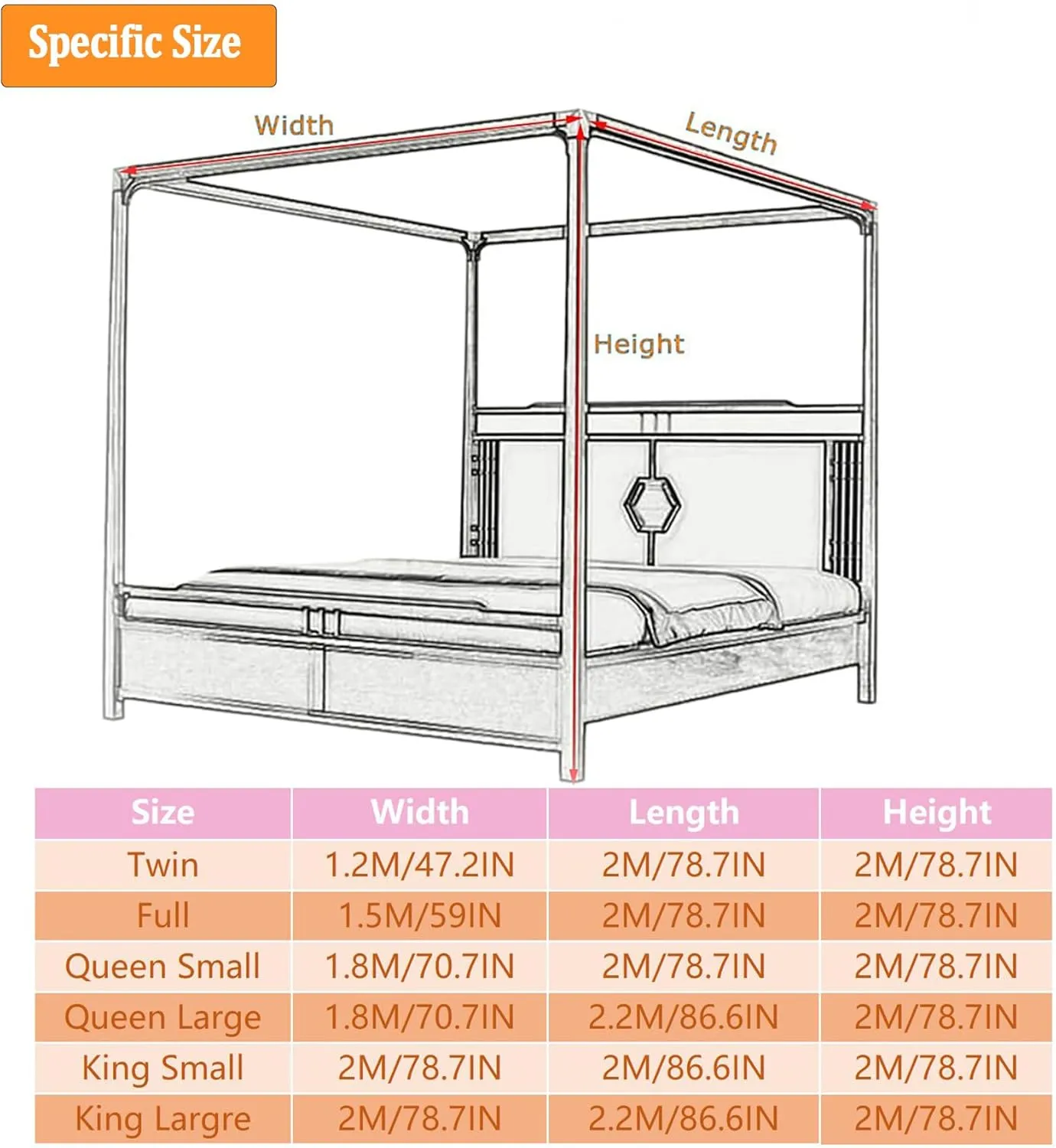 Mosquito Net Bed Frame 4 Corners Canopy Bed Frame Post Poles Metal Bed Post Poles for Full Size Bed Bedroom Decoration Accessories,Stainless Steel B,Twin