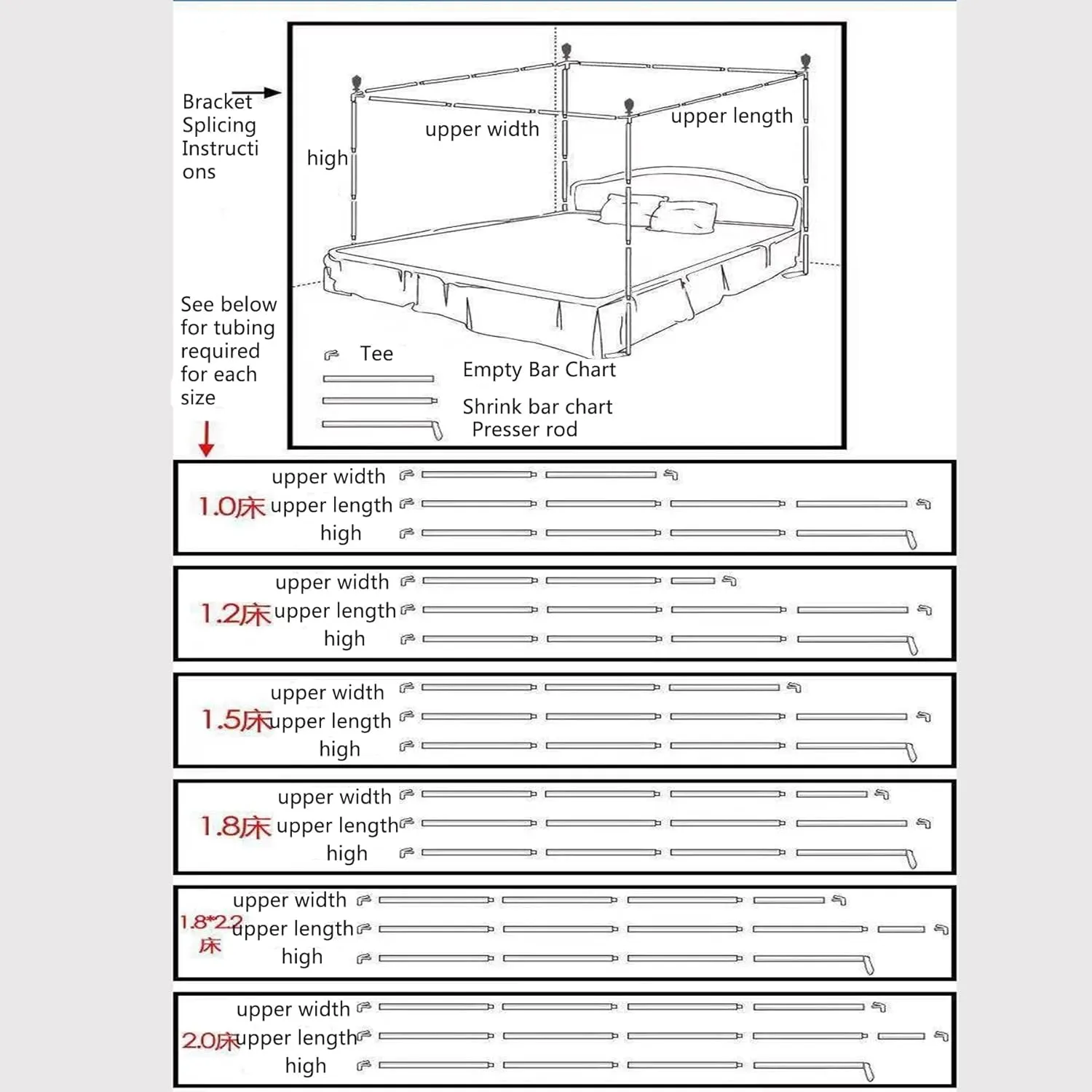 Mosquito Net Bed Frame 4 Corners Canopy Bed Frame Post Poles Metal Bed Post Poles for Full Size Bed Bedroom Decoration Accessories,Stainless Steel B,Twin