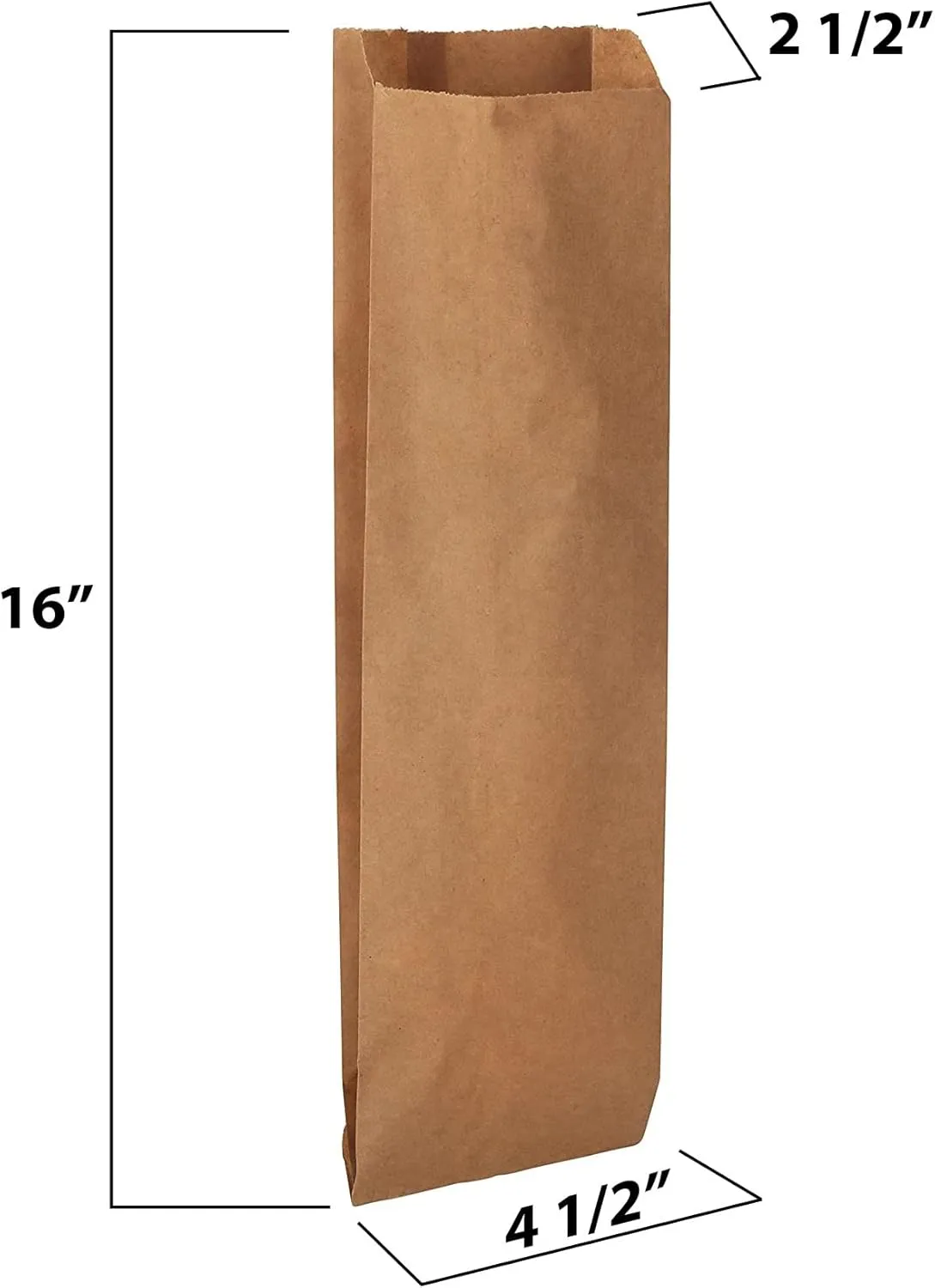 MT Products Brown Quart Wine Paper Bags 4.5" x 2.5" x 16" - Disposable Paper Gift Bags - Pack of 100