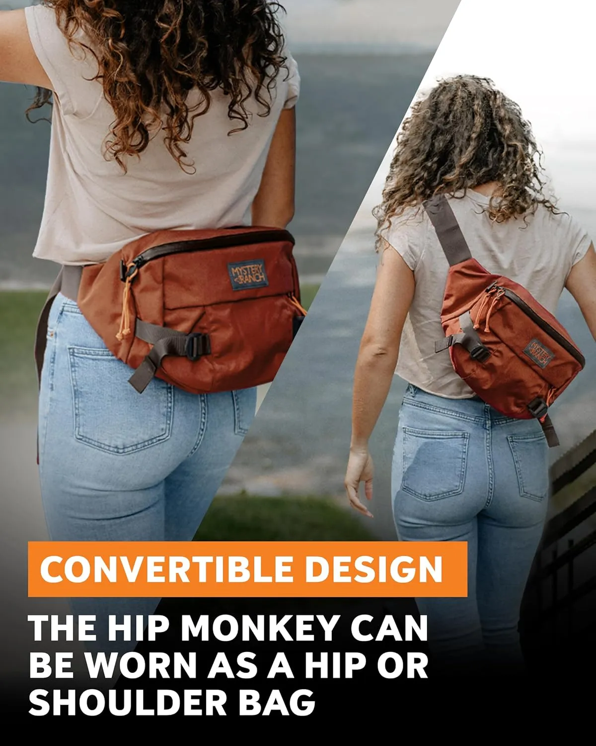 Mystery Ranch Hip Monkey Fanny Pack - Adjustable Hip or Shoulder Bag Perfect for Travel, Hiking & Everyday Carry - 8L, Sunglow