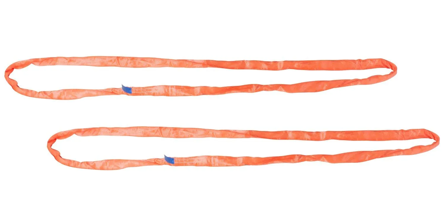 Mytee Products (2 Pack) Endless Round Sling 20' Orange 40000# Vertical, 32000# Choker, 80000# Basket Crane Rigging Hoist Wrecker Recovery