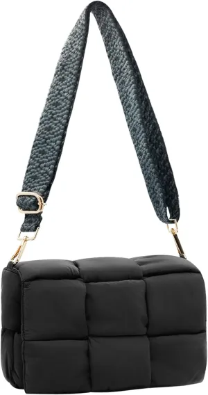 NAARIIAN Shoulder bags for women, Light-weight small puffer purses waterproof, hand-woven puffy bag crossbody handbag