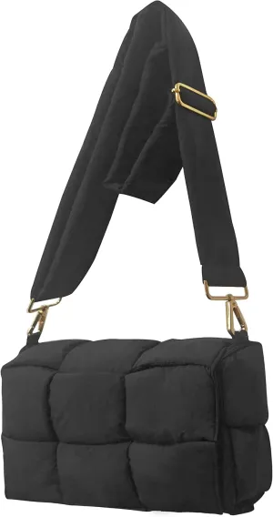 NAARIIAN Shoulder bags for women, Light-weight small puffer purses waterproof, hand-woven puffy bag crossbody handbag