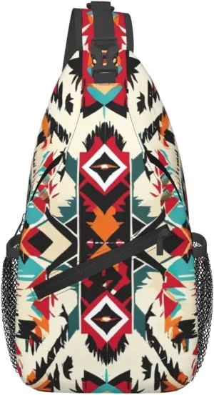 Native American Pattern Print Sling Bag Crossbody Sling Backpack Cross Body Shoulder Bag Travel Hiking Daypack