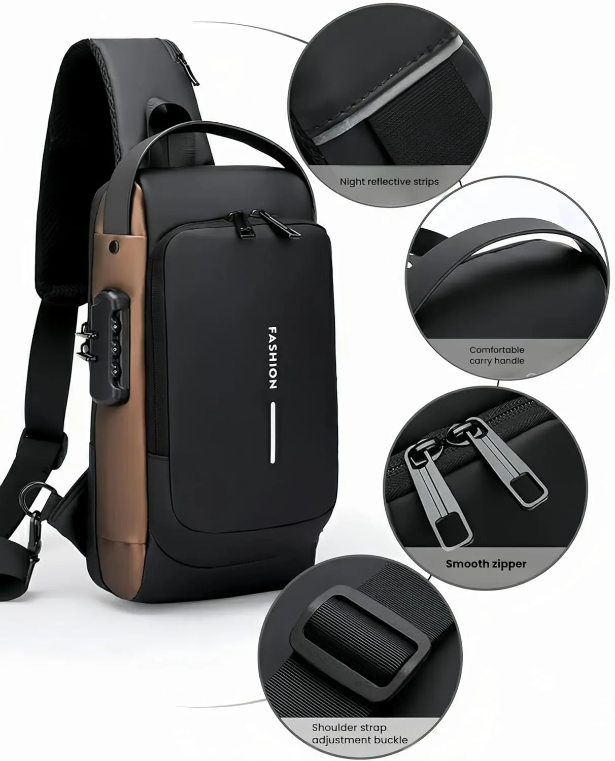 New Carbon Fiber Streamline Anti Theft Sling Bag for Women Men, Sling Backpack USB Waterproof Chest Daypack for Travel/Sport (Blue)