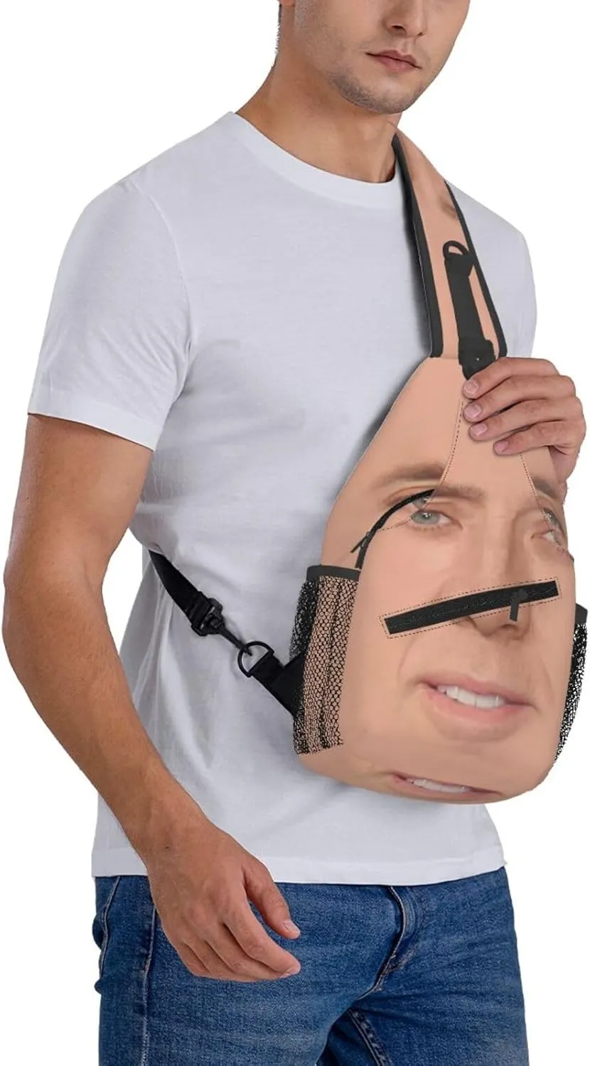 Nic-olas Cage Crossbody Bag Sling Shoulder Backpack, for Outdoor Travel,Sports,Camping,Hiking,Shoulder Bags