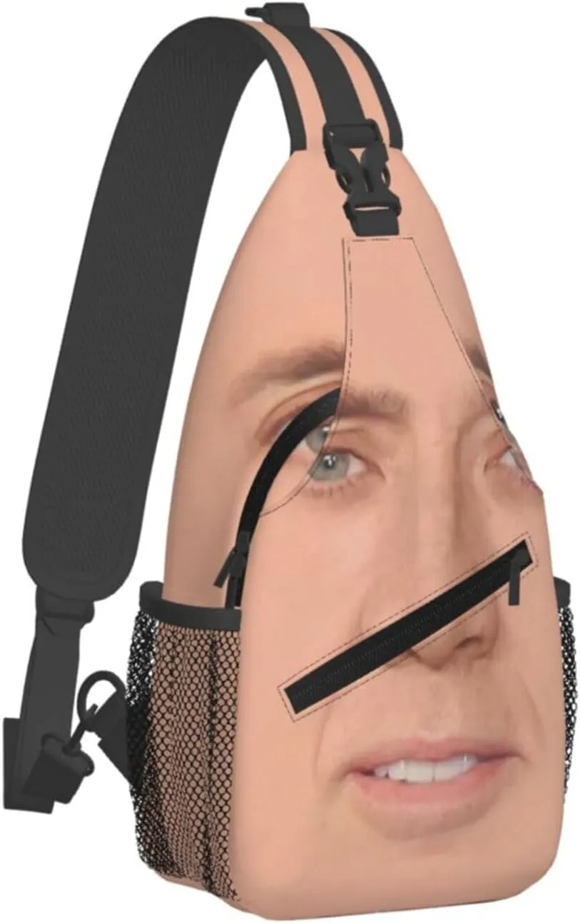 Nic-olas Cage Crossbody Bag Sling Shoulder Backpack, for Outdoor Travel,Sports,Camping,Hiking,Shoulder Bags