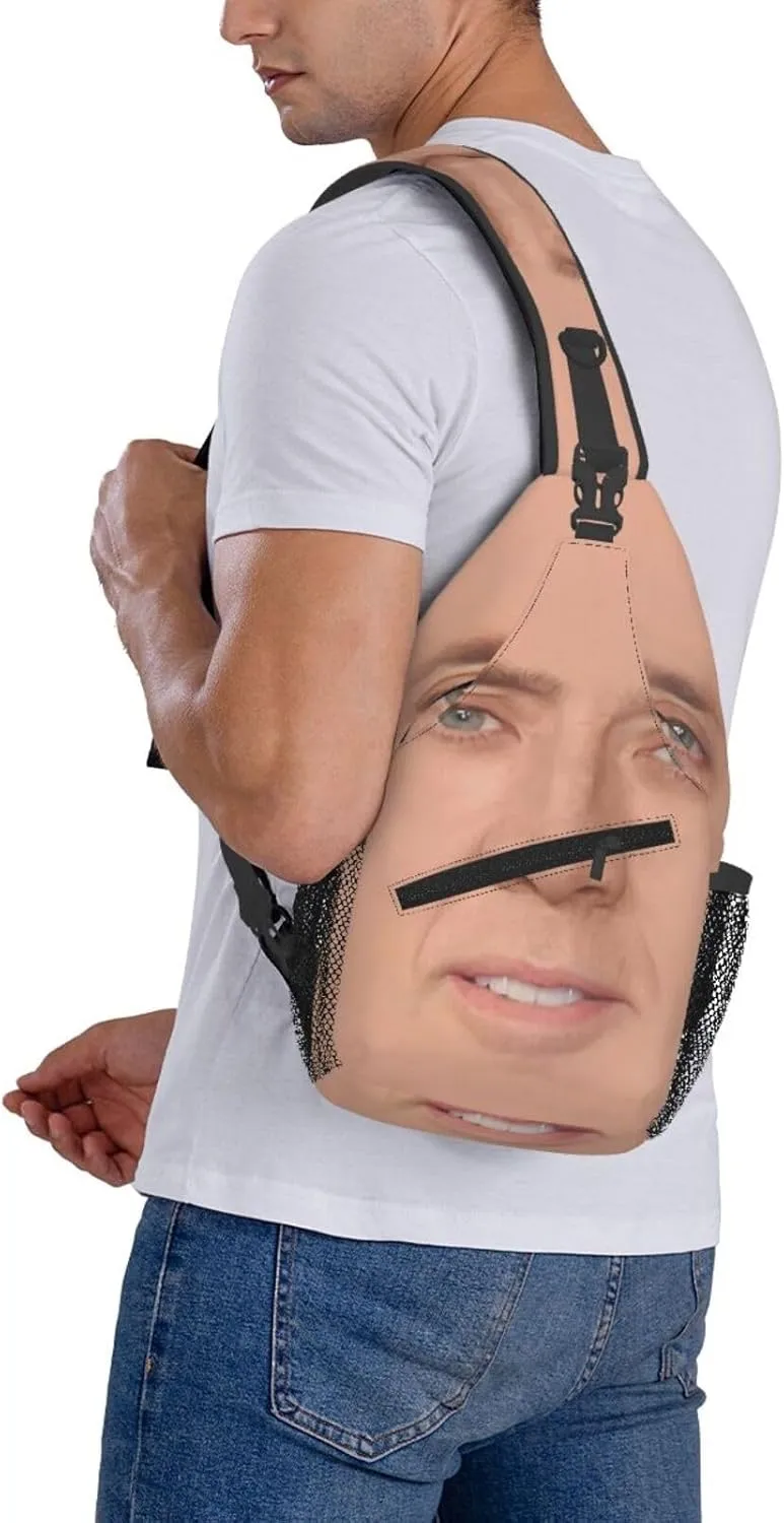 Nic-olas Cage Crossbody Bag Sling Shoulder Backpack, for Outdoor Travel,Sports,Camping,Hiking,Shoulder Bags