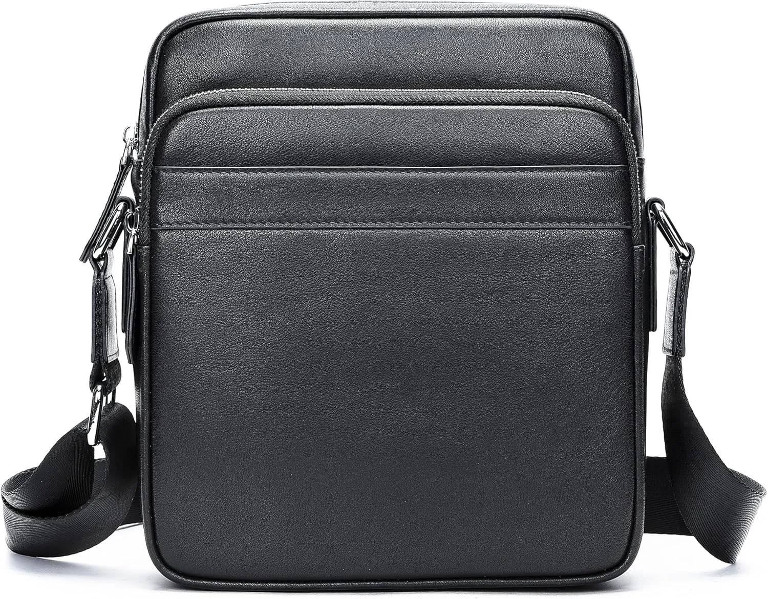 NIUCUNZH Man Purses and Bags Small, Mini Genuine Leather Messenger and Shoulder Bag for Men with lots of Zipper Pockets