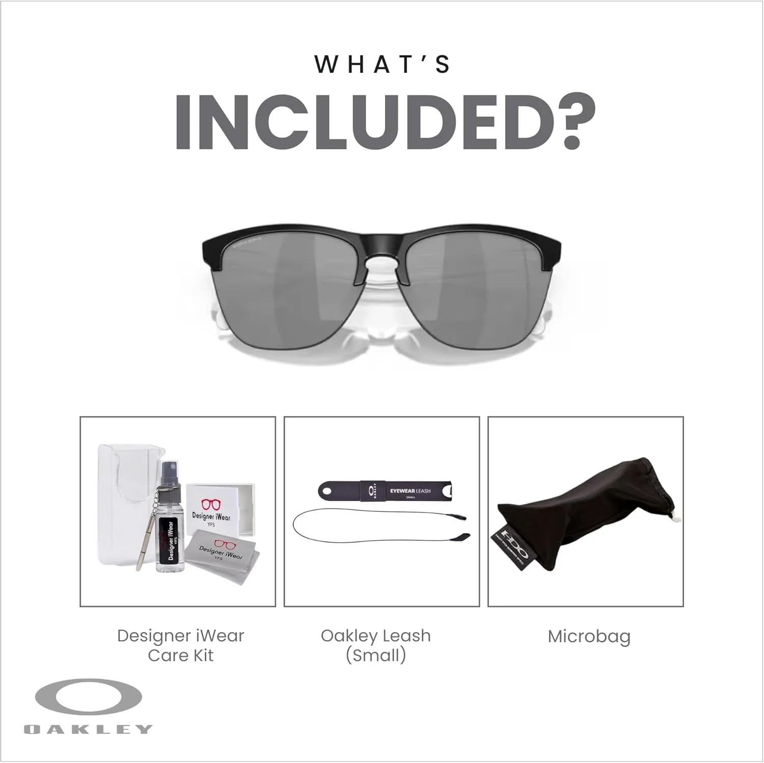 Oakley Frogskins Lite OO9374 Round Sunglasses for Men   BUNDLE Accessory Leash   Designer iWear Kit