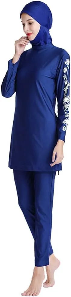 OBEEII Womens Muslim Swimsuits Full Coverage Long Sleeve Swimwear Burkini Hijab Bathing Suit