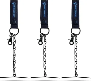 OHLECTRIC OHCESSORY Electricians Tape Holder Chain with Keyring and Trigger Snap Hook Tape Thong with Button Strap for Tool Belt and Tool Pouch Holds up to 10 Rolls of Tape (Pack of 3) - OL-96833-3