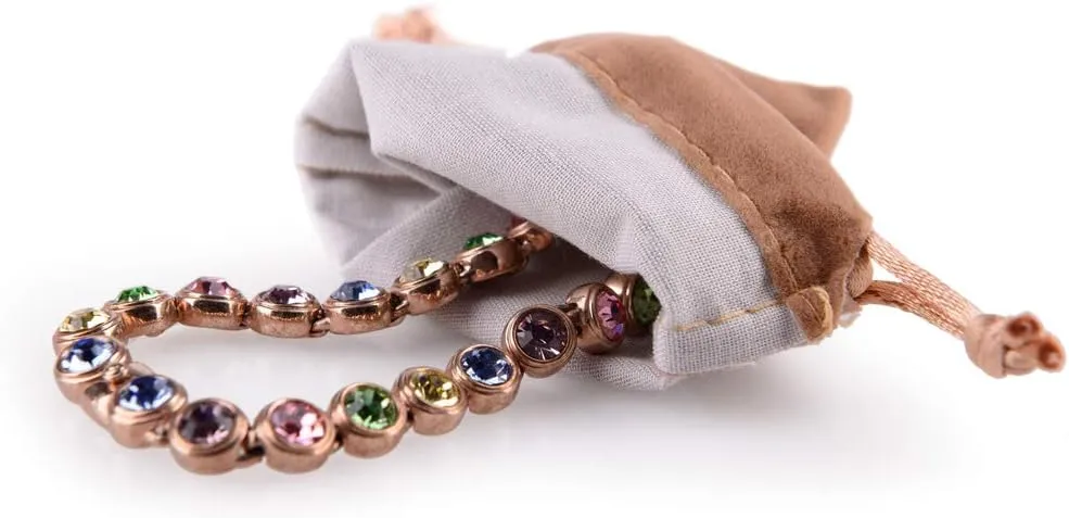 Oirlv 50PCS Velvet Jewelry Storage Bags Small Accessories Collected Drawstring Pouches display and gifts For Weeding Party(Coffee)