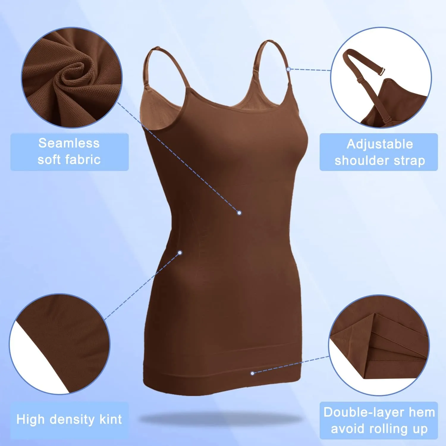 OLCHEE Women's 3PACK Shapewear Tank Tops Tummy Control - Seamless Slimming Body Shaper Top Regular and Plus Size