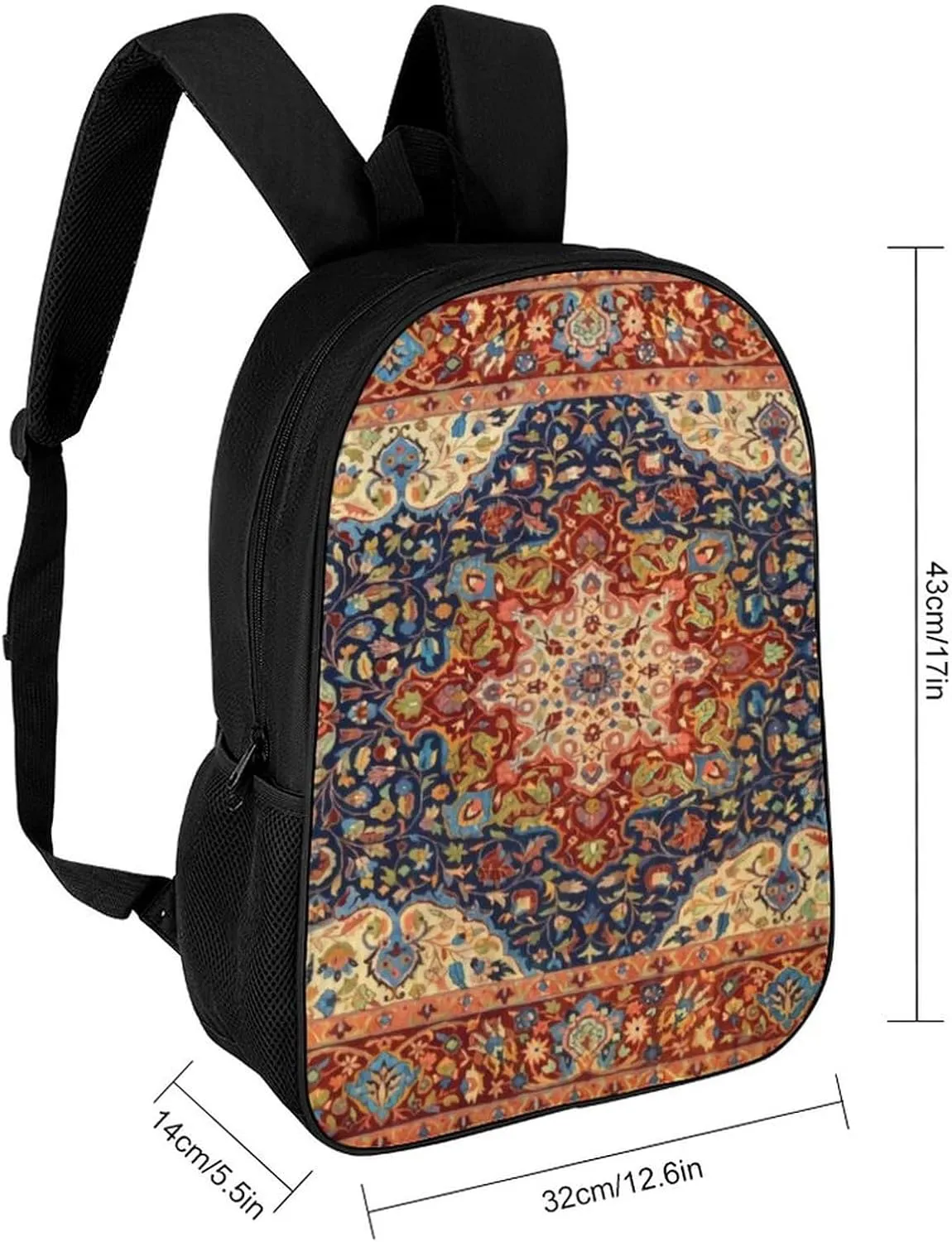 Oriental Persian Turkish Carpet Pattern Classic Large Capacity Comfortable Backpack