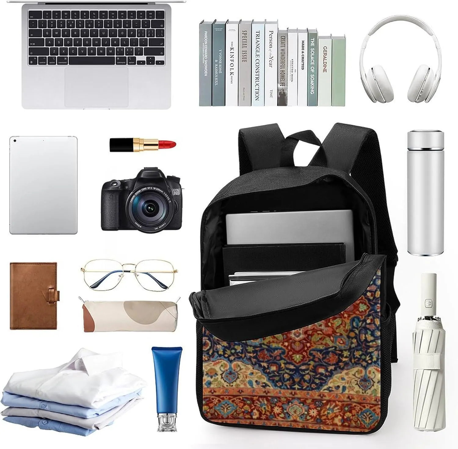 Oriental Persian Turkish Carpet Pattern Classic Large Capacity Comfortable Backpack