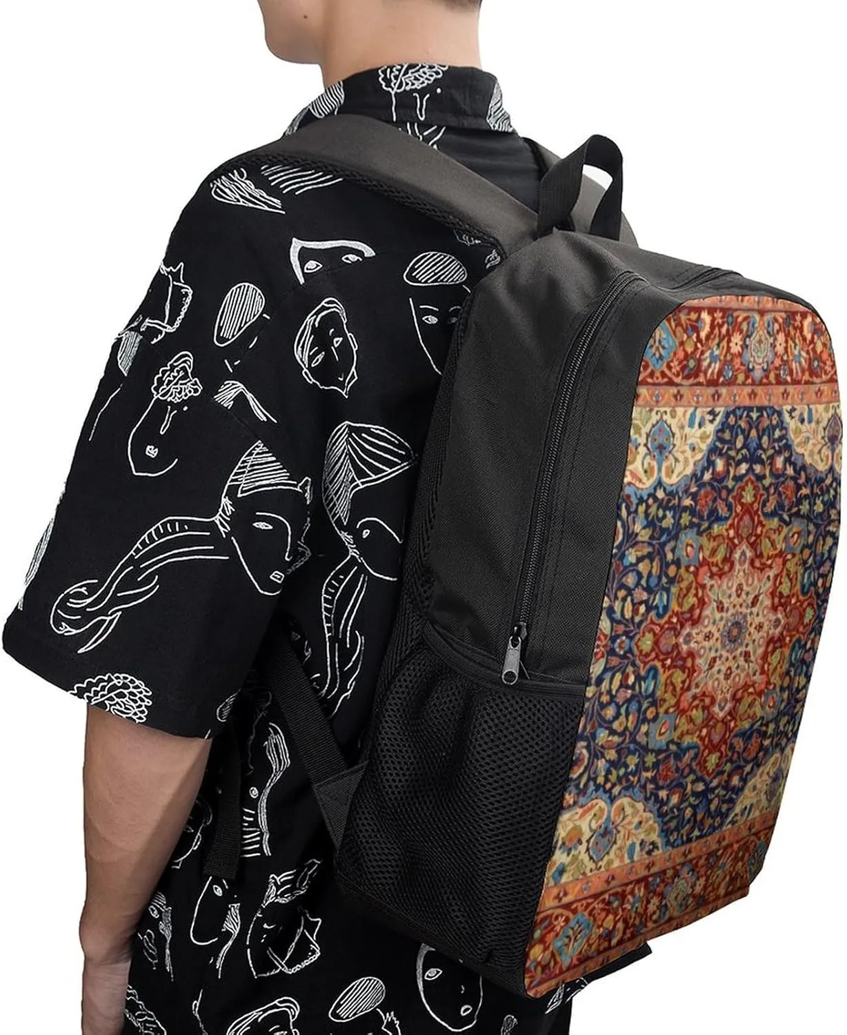 Oriental Persian Turkish Carpet Pattern Classic Large Capacity Comfortable Backpack