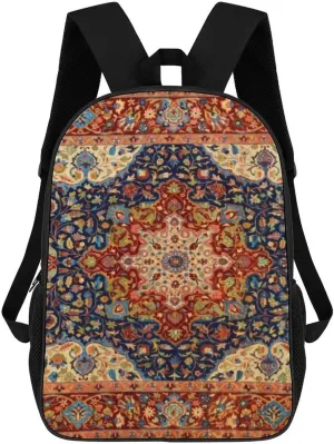 Oriental Persian Turkish Carpet Pattern Classic Large Capacity Comfortable Backpack