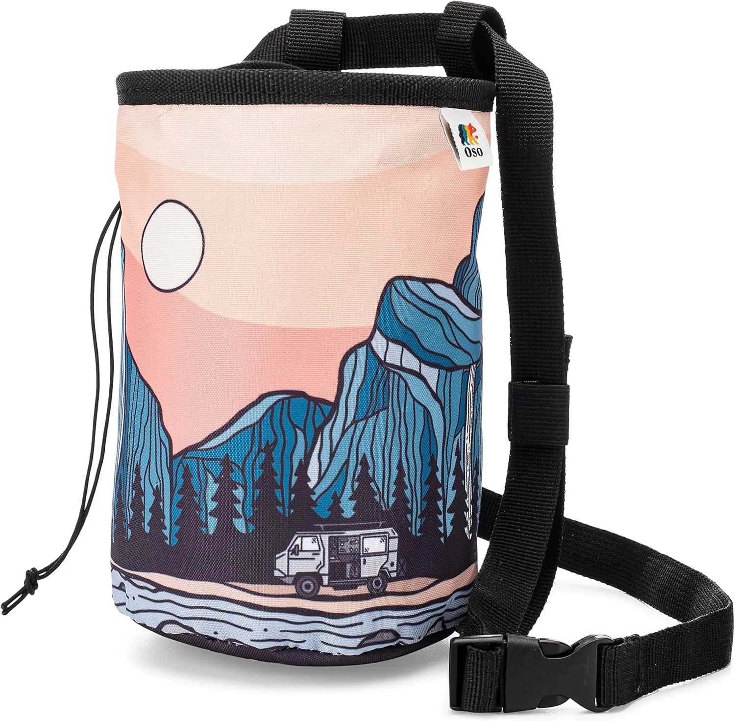 OSO Supply - Climbing Chalk Bag for Adults and Kids, Drawstring Closure, Adjustable Waist Belt, Indoor/Outdoor Training, Rock Climbing, Bouldering or Weightlifting
