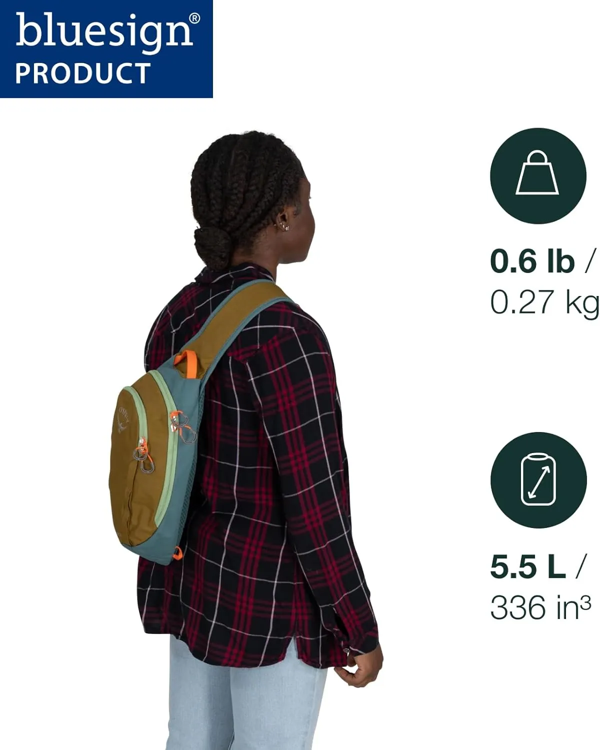Osprey Daylite Earth Shoulder Sling, Histosol Brown/Cascade Blue