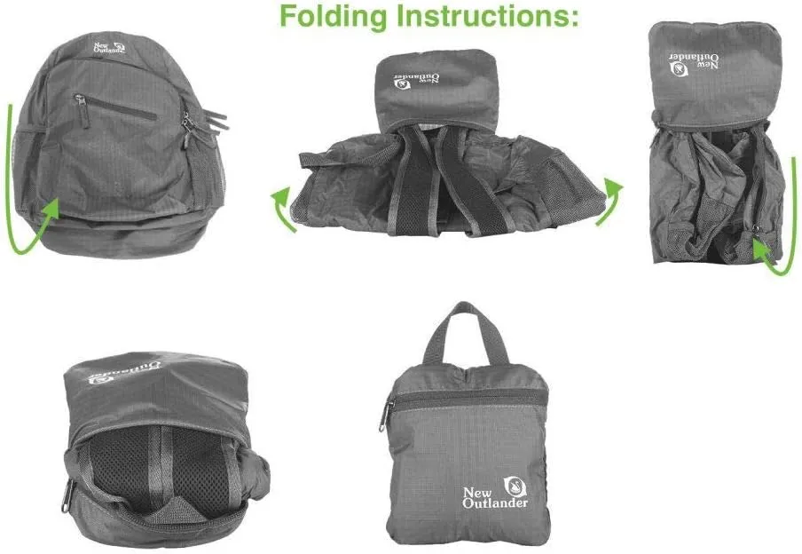 Outlander Packable Handy Lightweight Travel Hiking Backpack Daypack, Green