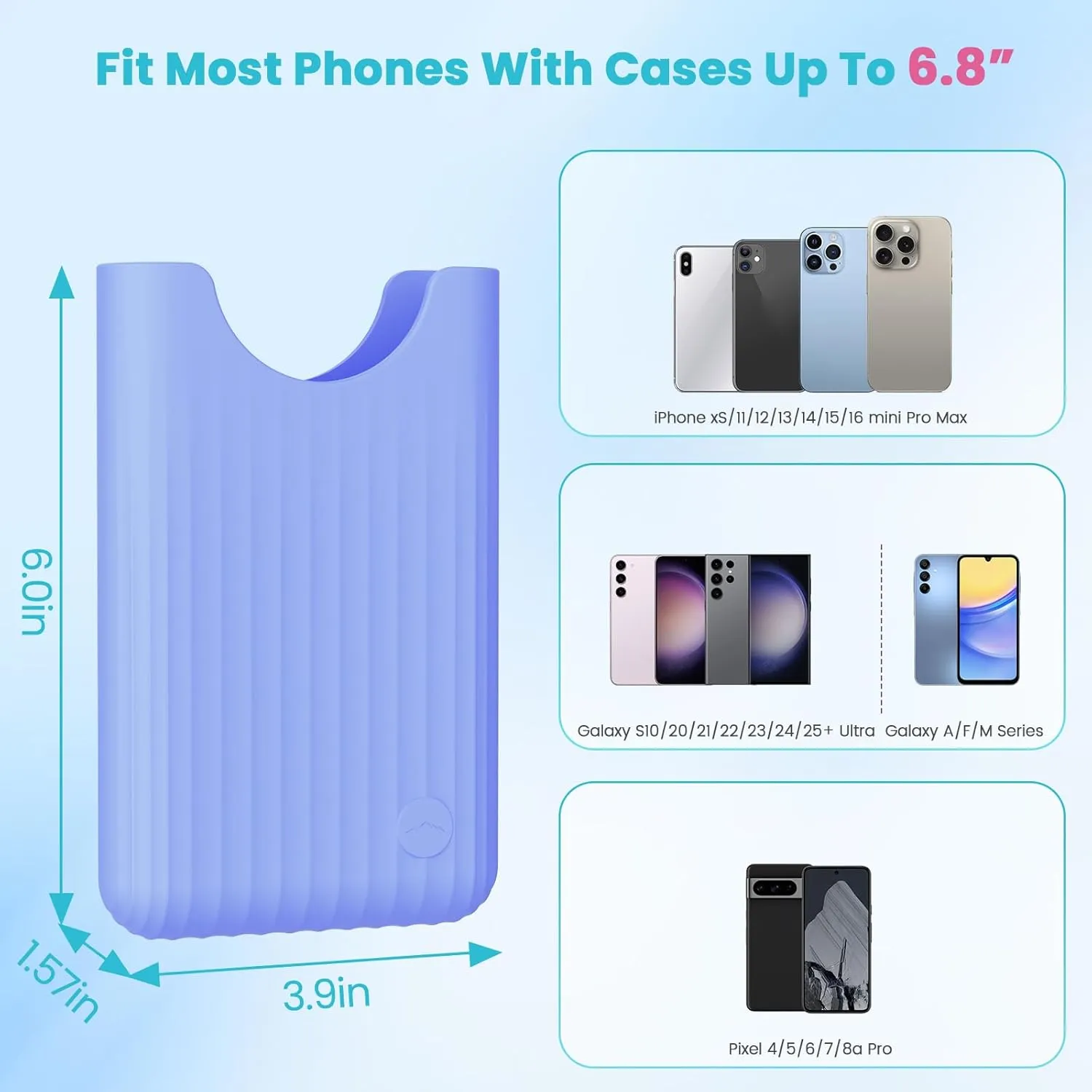 OUTXE Phone Holder for Bogg Bag, Cell Phone Holder Insert Accessory with Locking Buckle Compatible with L/XL/Original/Baby Bogg & Simple Modern Bag, No More Digging for Smartphone (Carolina Blue)