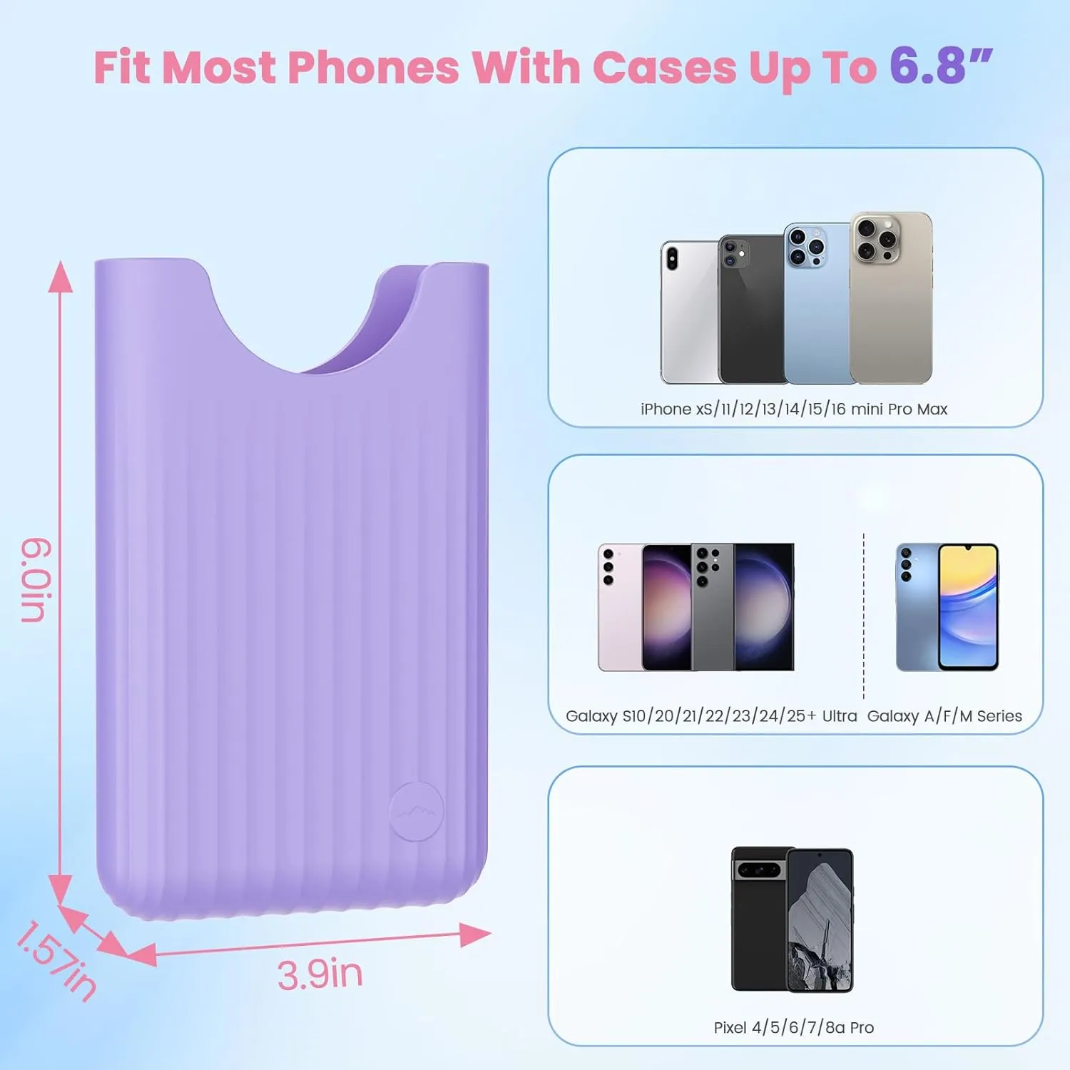 OUTXE Phone Holder for Bogg Bag, Cell Phone Holder Insert Accessory with Locking Buckle Compatible with L/XL/Original/Baby Bogg & Simple Modern Bag, No More Digging for Smartphone (Lilac Purple)