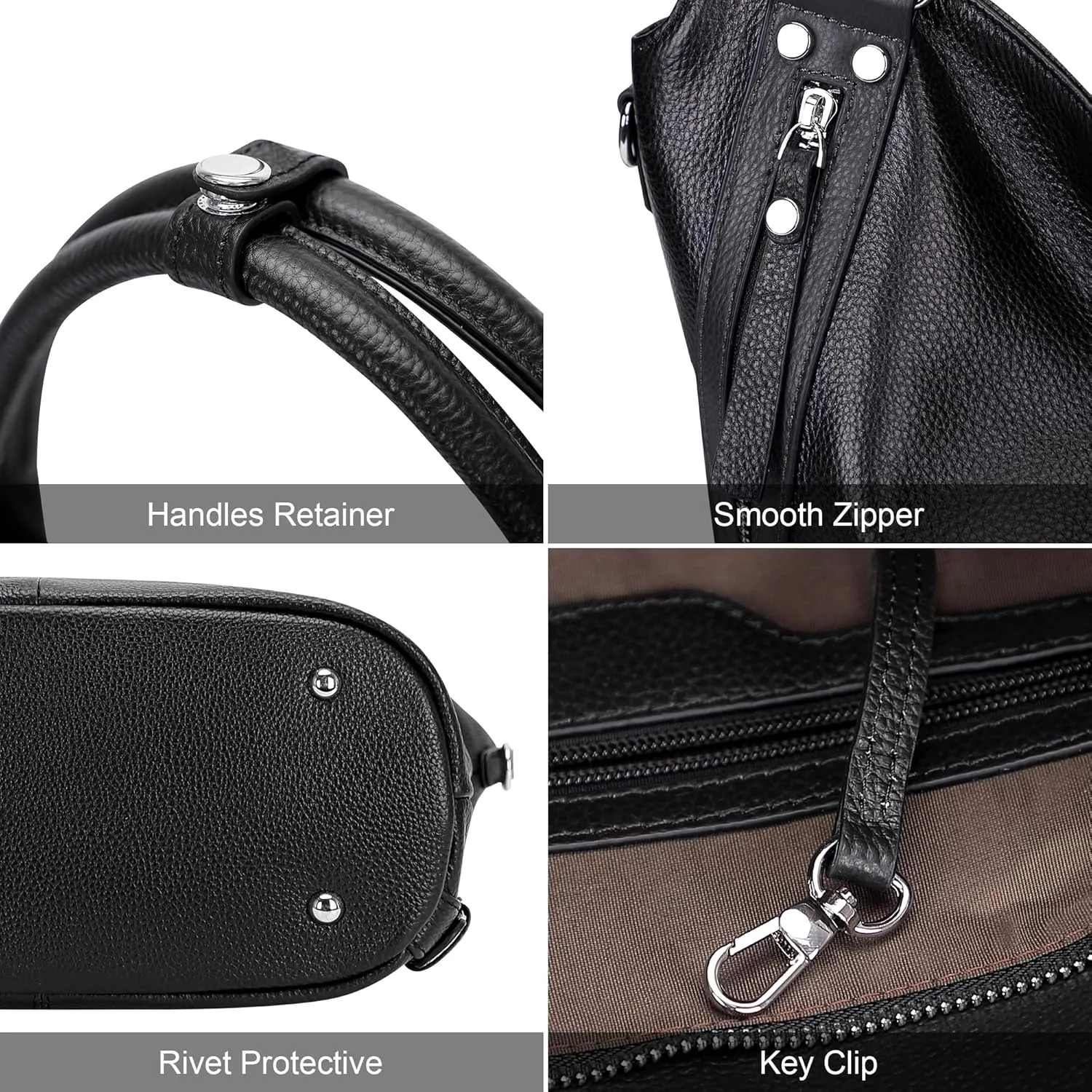 Over Earth Genuine Leather Handbags for Women Hobo Shoulder Bags Ladies Tote Bag