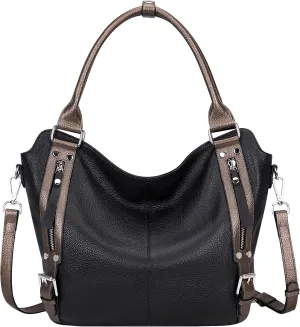 Over Earth Genuine Leather Handbags for Women Hobo Shoulder Bags Ladies Tote Bag