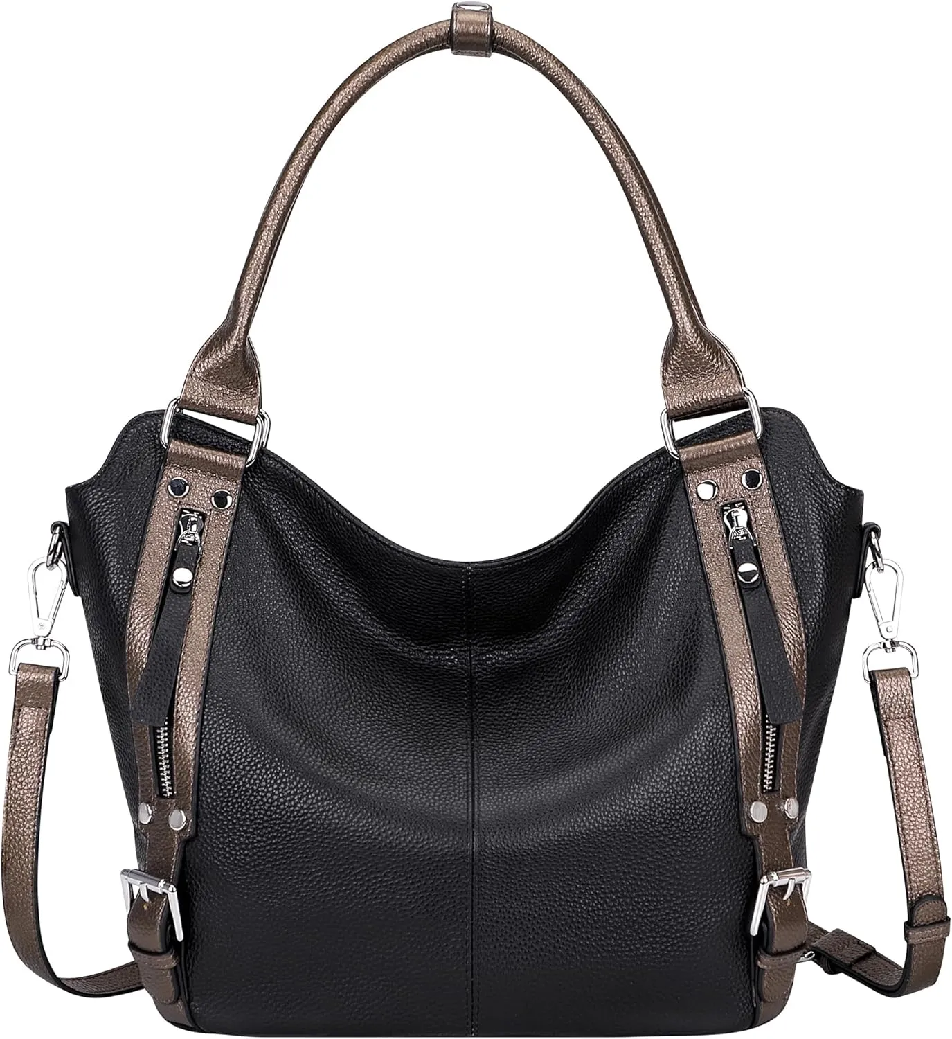 Over Earth Genuine Leather Handbags for Women Hobo Shoulder Bags Ladies Tote Bag