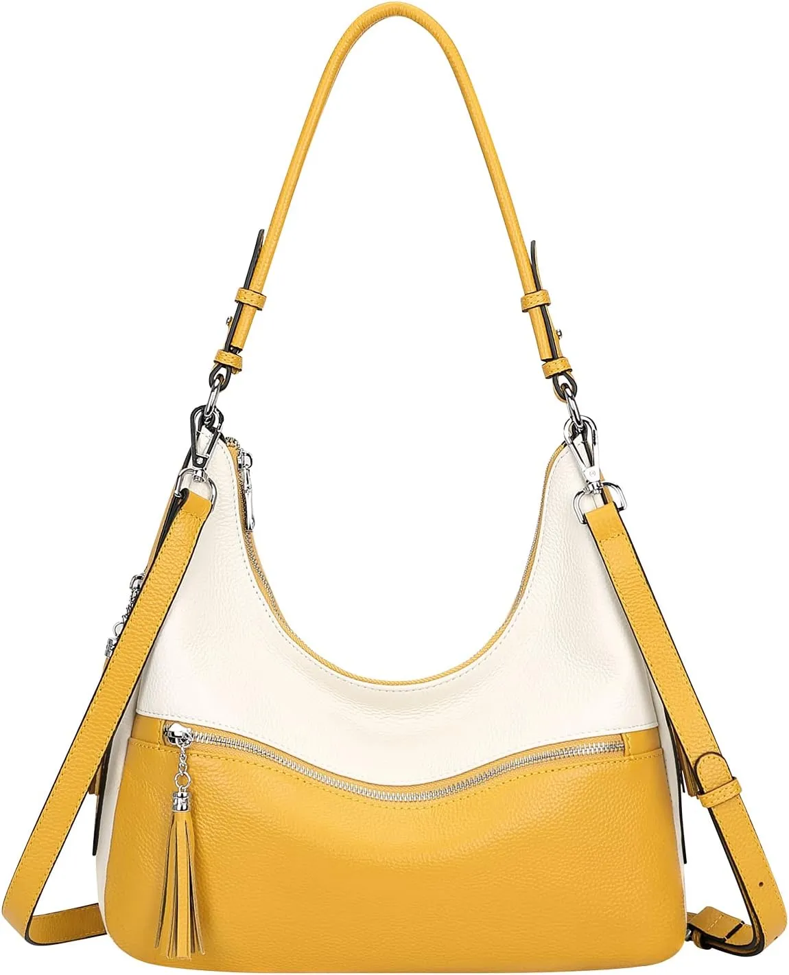 Over Earth Genuine Leather Hobo Bags for Women Medium Soft Purses Casual Shoulder Bag and Handbags